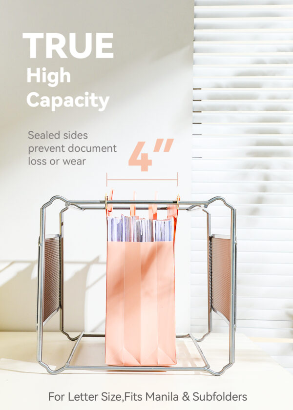 SortRax Plastic High Capacity Hanging File Folders, Pastel Colors, 4" Expanding Pocket with Movable Dividers, Heavy Duty for Filing Cabinet, Insertable Tabs, Letter Size - 6 Pack - Image 2