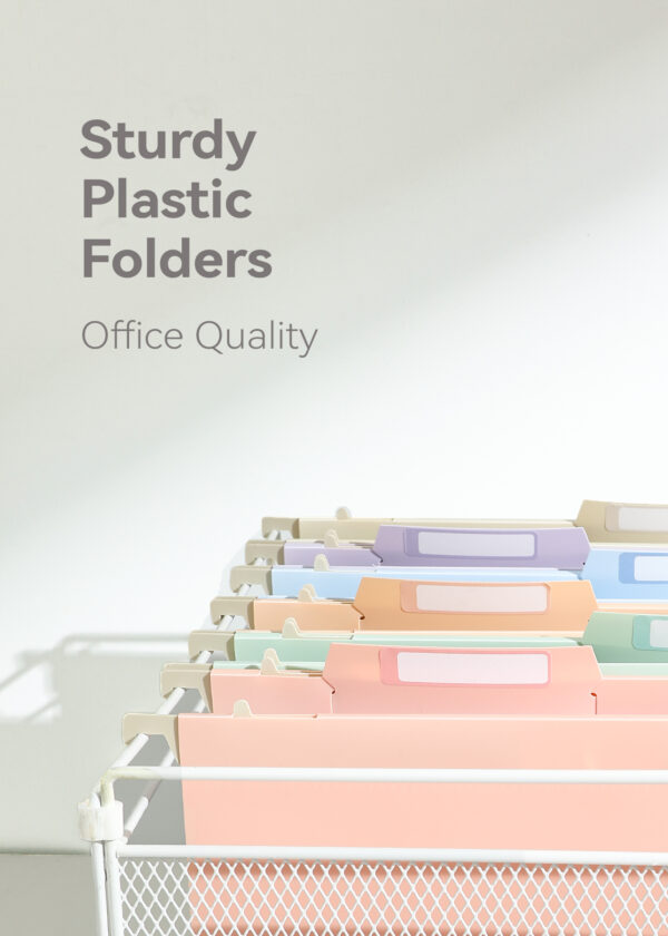 SortRax Plastic High Capacity Hanging File Folders, Pastel Colors, 4" Expanding Pocket with Movable Dividers, Heavy Duty for Filing Cabinet, Insertable Tabs, Letter Size - 6 Pack - Image 3
