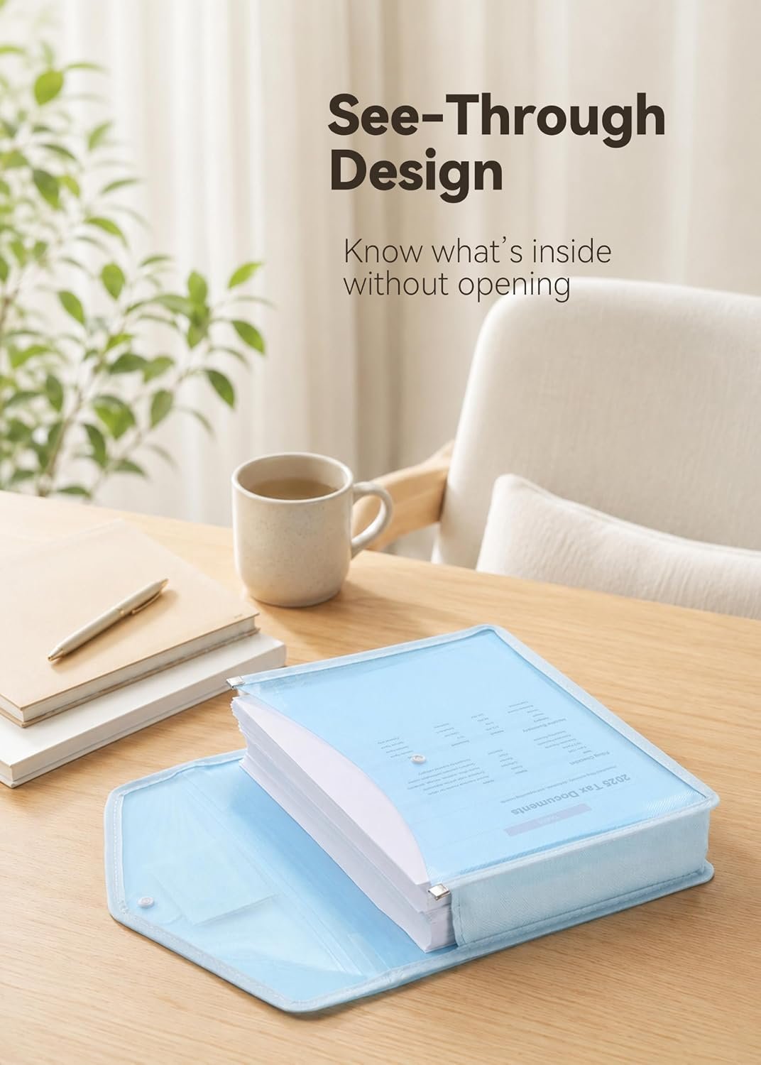 Plastic Expanding File Folders, 2.76" Expansion, 6-Pack, Blue - Image 4